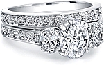 This image shows the setting with a 1.25ct oval center diamond. The setting can be ordered to accommodate any shape/size diamond listed in the setting details section below.