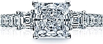 This image shows the setting with a 2.00ct princess cut center diamond. The setting can be ordered to accommodate any shape/size diamond listed in the setting details section below.