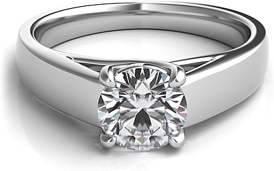 This image shows the setting with a 1.00ct round brilliant cut center diamond. The setting can be ordered to accommodate any shape/size diamond listed in the setting details section below.
