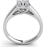 This image shows the setting with a 1.00ct princess cut center diamond. The setting can be ordered to accommodate any shape/size diamond listed in the setting details section below.
