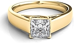 This image shows the setting with a 1.00ct princess cut center diamond. The setting can be ordered to accommodate any shape/size diamond listed in the setting details section below.
