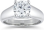 This image shows the setting with a 1.50ct round brilliant cut center diamond. The setting can be ordered to accommodate any shape/size diamond listed in the setting details section below.
