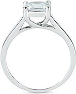 This image shows the setting with a 1.00ct princess cut center diamond. The setting can be ordered to accommodate any shape/size diamond listed in the setting details section below.
