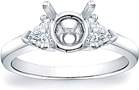 Trillion Diamond Engagement Ring- .44ct tw