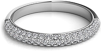 Triple Row Pave-Set Diamond Wedding Band