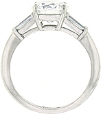 This image shows the setting with a basket made for a 1.00ct round brilliant cut diamond.  The setting can be ordered to accomodate any shape/size diamond listed in the setting details section below.  
