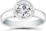 This image shows the setting with a 1.25ct round brilliant cut center diamond. The setting can be ordered to accommodate any shape/size diamond listed in the setting details section below.