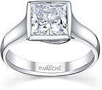 This image shows the setting with a 1.00ct princess cut center diamond. The setting can be ordered to accommodate any shape/size diamond listed in the setting details section below.