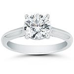 This image shows the setting with a 1.00ct round brilliant cut center diamond. The setting can be ordered to accommodate any shape/size diamond listed in the setting details section below.