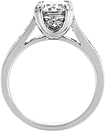 This image shows the setting with a basket made for a 1.50ct round brilliant cut diamond.  The setting can be ordered to accomodate any shape/size diamond listed in the setting details section below.
