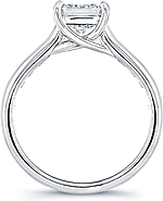 This image shows the setting with a 1.00ct round brilliant cut center diamond. The setting can be ordered to accommodate any shape/size diamond listed in the setting details section below.