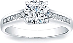 This image shows the setting with a 1.00ct round brilliant cut diamond. The setting can be ordered to accommodate any shape/size diamond listed in the setting details section below.