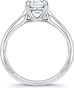 This image shows the setting with a 1.00ct round brilliant cut center diamond. The setting can be ordered to accommodate any shape/size diamond listed in the setting details section below.