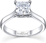 This image shows the setting with a 1.00ct princess cut center diamond. The setting can be ordered to accommodate any shape/size diamond listed in the setting details section below.