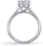 This image shows the setting with a 1.00ct princess cut center diamond. The setting can be ordered to accommodate any shape/size diamond listed in the setting details section below.