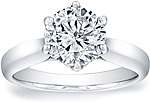 This image shows the setting with a 1.25ct round brilliant cut center diamond. The setting can be ordered to accommodate any shape/size diamond listed in the setting details section below.