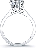 This image shows the setting with a 1.25ct round brilliant cut center diamond. The setting can be ordered to accommodate any shape/size diamond listed in the setting details section below.