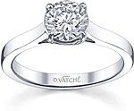 This image shows the setting with a 1.00ct round brilliant cut center diamond. The setting can be ordered to accommodate any shape/size diamond listed in the setting details section below.