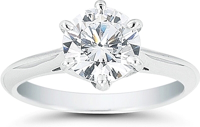 This image shows the setting with a 1.25ct round brilliant cut center diamond. The setting can be ordered to accommodate any shape/size diamond listed in the setting details section below.