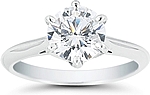 This image shows the setting with a 1.25ct round brilliant cut center diamond. The setting can be ordered to accommodate any shape/size diamond listed in the setting details section below.