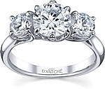 This image shows the setting with a basket made for a 1.00ct round brilliant cut diamond.  The setting can be ordered to accomodate any shape/size diamond listed in the setting details section below.