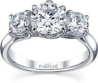 Vatche Three Stone .50ct Crown Engagement Ring