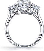 This image shows the setting with a basket made for a 1.00ct round brilliant cut diamond.  The setting can be ordered to accomodate any shape/size diamond listed in the setting details section below.