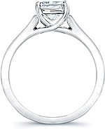 This image shows the setting with a 1.00ct princess cut center diamond. The setting can be ordered to accommodate any shape/size diamond listed in the setting details section below.