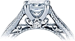 This image shows the setting with a 1.00ct princess cut center diamond. The setting can be ordered to accommodate any shape/size diamond listed in the setting details section below.