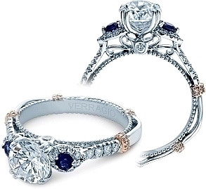 Verragio Diamond and Sapphire Engagement Ring CL-DL128