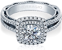 Verragio Double Halo Pave Diamond Engagement Ring