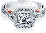 This image shows the setting with a 1ct princess cut center diamond. The setting can be ordered to accommodate any shape/size diamond listed in the setting details section below.This image shows the setting with a 1ct round brilliant cut center diamond. The setting can be ordered to accommodate any