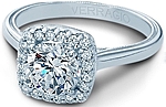 This image shows the setting with a 1.25ct round brilliant cut center diamond. The setting can be ordered to accommodate any shape/size diamond listed in the setting details section below.
