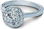 This image shows the setting with a 1.25ct round brilliant cut center diamond. The setting can be ordered to accommodate any shape/size diamond listed in the setting details section below.