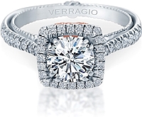 Verragio Halo Prong-Set Diamond Engagement Ring