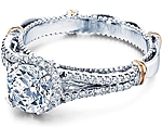 This image shows the setting with a 1.00ct round brilliant cut center diamond. The setting can be ordered to accommodate any shape/size diamond listed in the setting details section below.