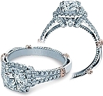 This image shows the setting with a 1.25ct round brilliant cut center diamond. The setting can be ordered to accommodate any shape/size diamond listed in the setting details section below.