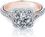This image shows the setting with a 1.00ct round brilliant cut center diamond. The setting can be ordered to accommodate any shape/size diamond listed in the setting details section below.