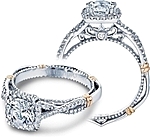 This image shows the setting with a 1.00ct round brilliant cut center diamond. The setting can be ordered to accommodate any shape/size diamond listed in the setting details section below.