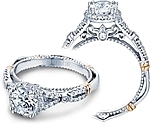This image shows the setting with a 1.00ct round brilliant cut center diamond. The setting can be ordered to accommodate any shape/size diamond listed in the setting details section below.