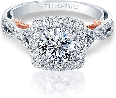 This image shows the setting with a 1.25ct round brilliant cut center diamond. The setting can be ordered to accommodate any shape/size diamond listed in the setting details section below. The matching wedding band is sold separately.