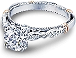 This image shows the setting with a 1.00ct round brilliant cut center diamond. The setting can be ordered to accommodate any shape/size diamond listed in the setting details section below.