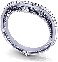 Verragio Pave Contoured Diamond Wedding Band