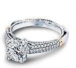 This image shows the setting with a 1.25ct round brilliant cut center diamond. The setting can be ordered to accommodate any shape/size diamond listed in the setting details section below.