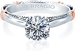 This image shows the setting with a 1.00ct round brilliant cut center diamond. The setting can be ordered to accommodate any shape/size diamond listed in the setting details section below.