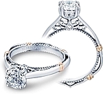 This image shows the setting with a 1.00ct round brilliant cut center diamond. The setting can be ordered to accommodate any shape/size diamond listed in the setting details section below.