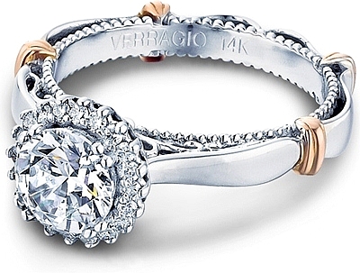 This image shows the setting with a 1.00ct round brilliant cut center diamond. The setting can be ordered to accommodate any shape/size diamond listed in the setting details section below.
