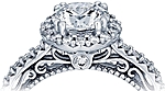 This image shows the setting with a 1.00ct round brilliant cut center diamond. The setting can be ordered to accommodate any shape/size diamond listed in the setting details section below.