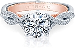 This image shows the setting with a 1.00ct round brilliant cut center diamond. The setting can be ordered to accommodate any shape/size diamond listed in the setting details section below.