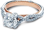 This image shows the setting with a 1.00ct round brilliant cut center diamond. The setting can be ordered to accommodate any shape/size diamond listed in the setting details section below.